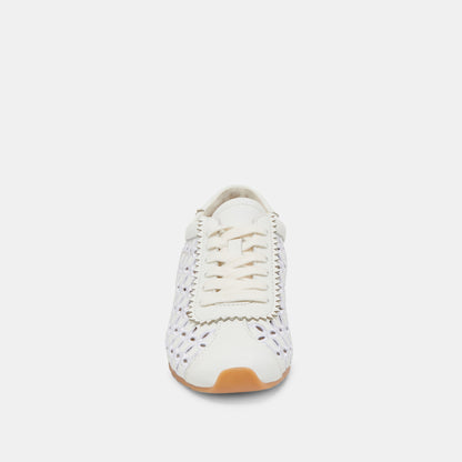 DANIE EYELET PERF SNEAKERS TRUE WHITE LEATHER - TRUE WHITE LEATHER