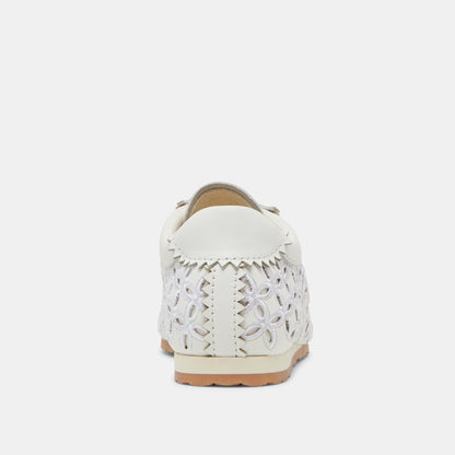 DANIE EYELET PERF SNEAKERS TRUE WHITE LEATHER - TRUE WHITE LEATHER