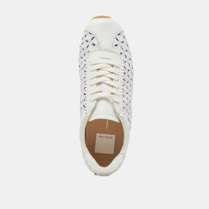 DANIE EYELET PERF SNEAKERS TRUE WHITE LEATHER - TRUE WHITE LEATHER