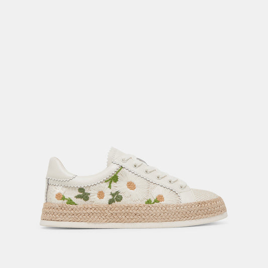AZALIA SNEAKERS WHITE FLORAL RAFFIA - WHITE FLORAL RAFFIA