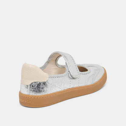 Nanet Silver Leather Sneakers - SILVER LEATHER