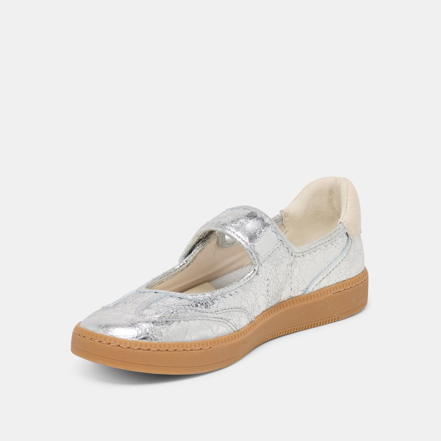 Nanet Silver Leather Sneakers - SILVER LEATHER