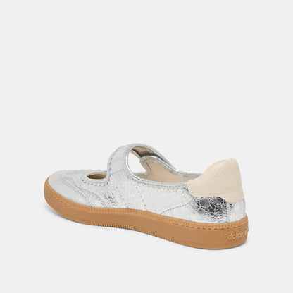 Nanet Silver Leather Sneakers - SILVER LEATHER
