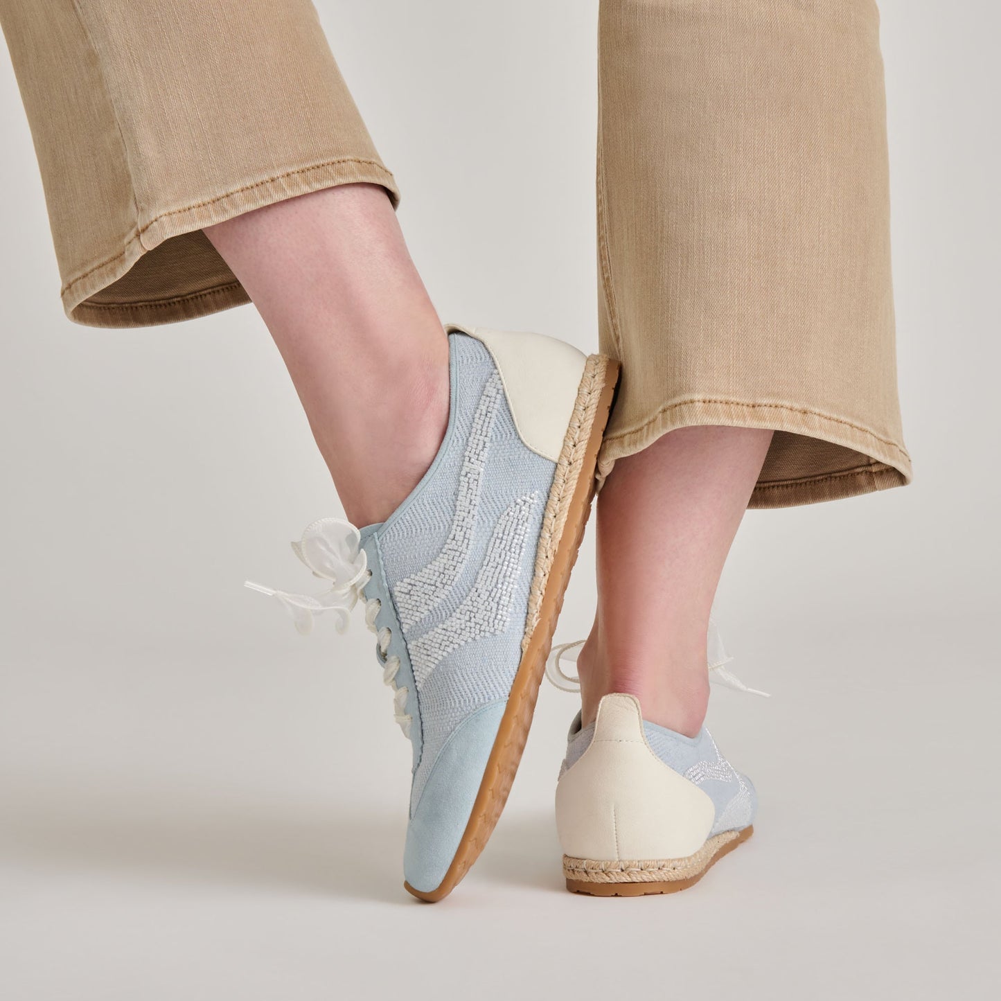 DREAM BEAD SNEAKERS BLUE MULTI BURLAP - BLUE MULTI BURLAP