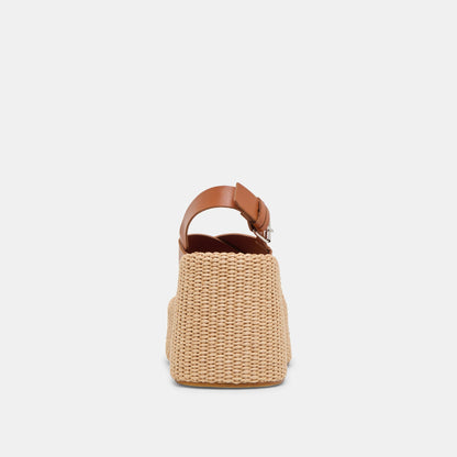 SKYLAR WEDGES BROWN LEATHER - BROWN LEATHER