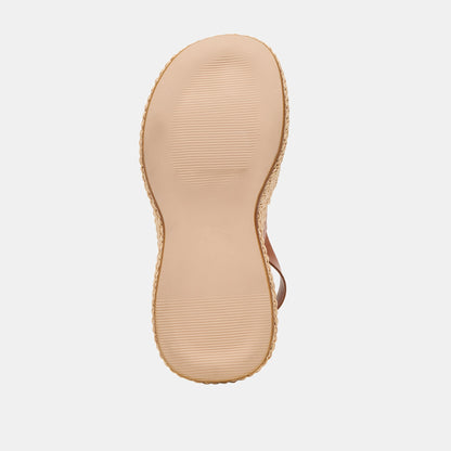 SKYLAR WEDGES BROWN LEATHER - BROWN LEATHER
