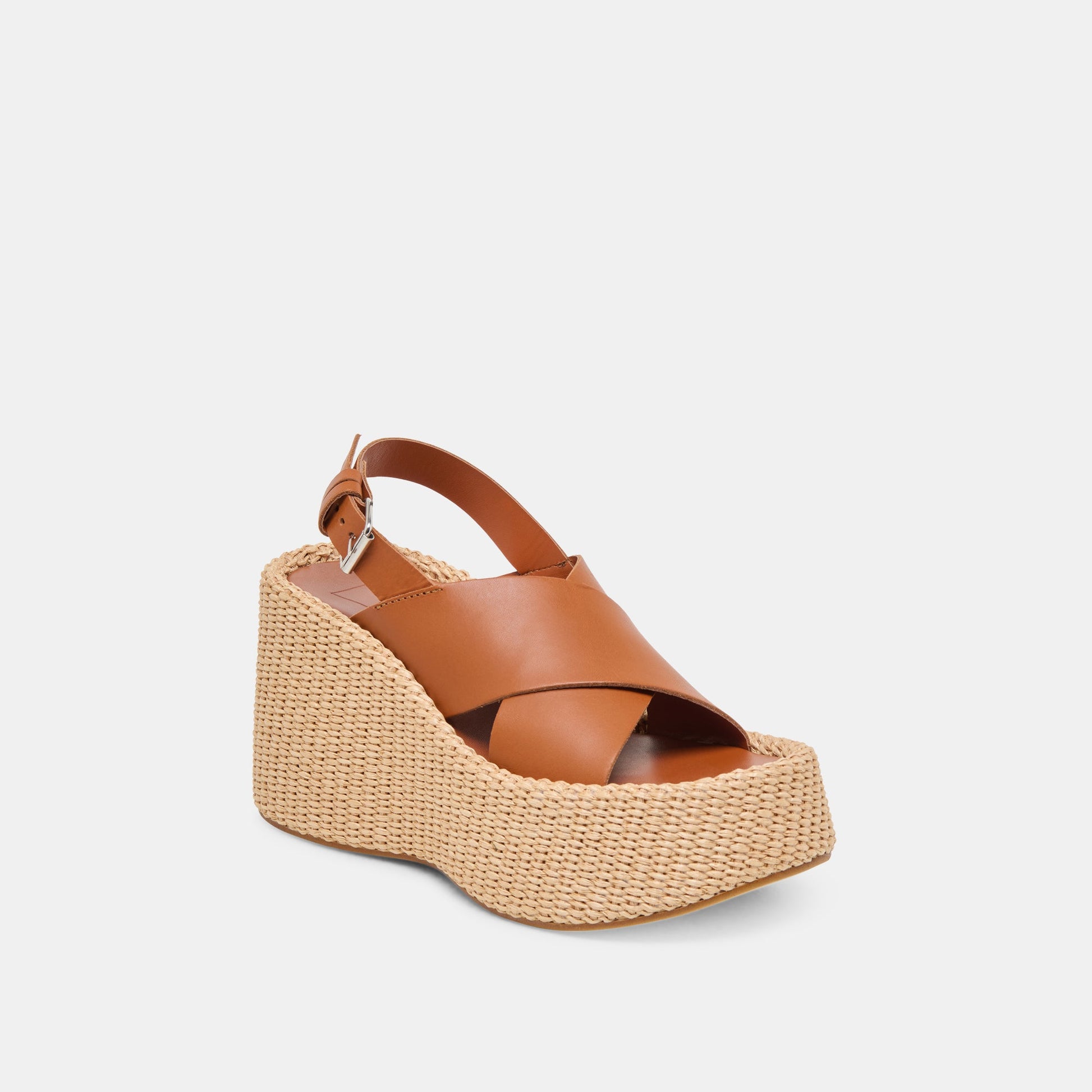 SKYLAR WEDGES BROWN LEATHER - BROWN LEATHER