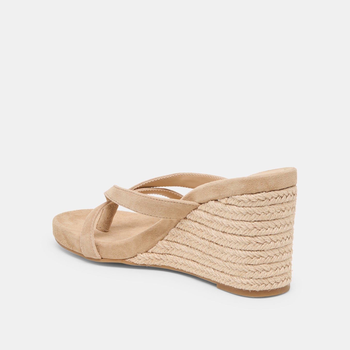 Helan Espadrille Camel Suede Wedges - CAMEL