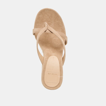 Helan Espadrille Camel Suede Wedges - CAMEL