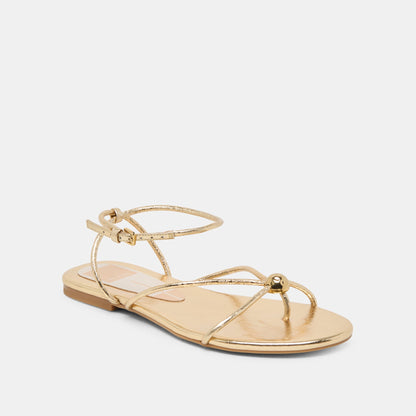 Kenley Gold Leather Sandals - GOLD LEATHER