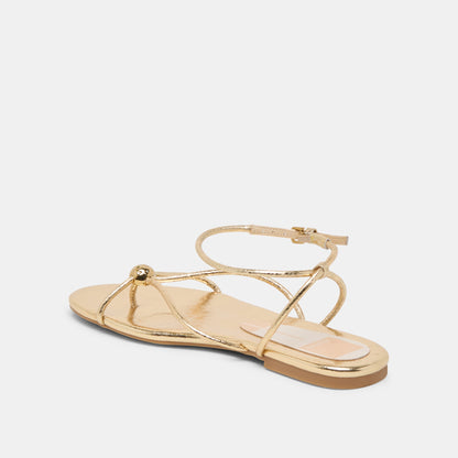 Kenley Gold Leather Sandals - GOLD LEATHER