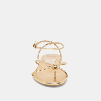 Kenley Gold Leather Sandals - GOLD LEATHER