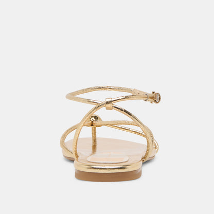 Kenley Gold Leather Sandals - GOLD LEATHER