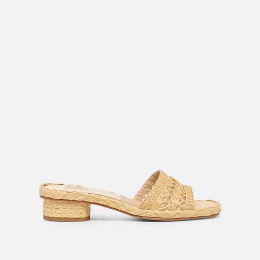 Dixi Lt Natural Cross Hatch Raffia Sandals - LT NATURAL CROSS HATCH RAFFIA