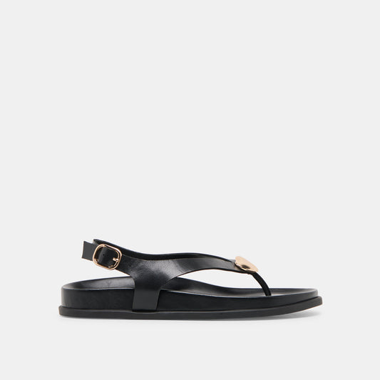 Jony Black Leather Sandals - BLACK LEATHER