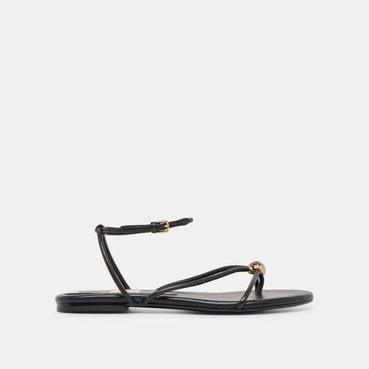 Kenley Black Leather Sandals - BLACK LEATHER