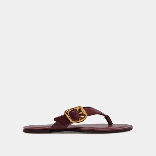 Rossa Burgundy Leather Sandals - BURGUNDY LEATHER