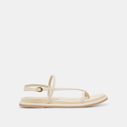 Dallen Off White Leather Sandals - OFF WHITE LEATHER
