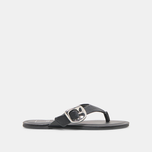 Rossa Black Leather Sandals - BLACK LEATHER