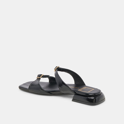 LAVERN SANDALS MIDNIGHT CRINKLE PATENT - MIDNIGHT CRINKLE PATENT
