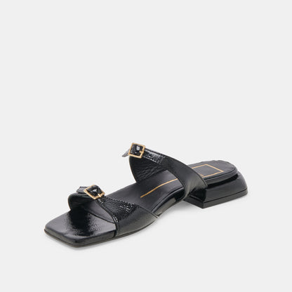 LAVERN SANDALS MIDNIGHT CRINKLE PATENT - MIDNIGHT CRINKLE PATENT
