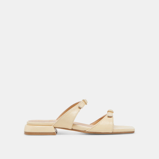 LAVERN SANDALS LIGHT YELLOW CRINKLE PATENT - LIGHT YELLOW CRINKLE PATENT