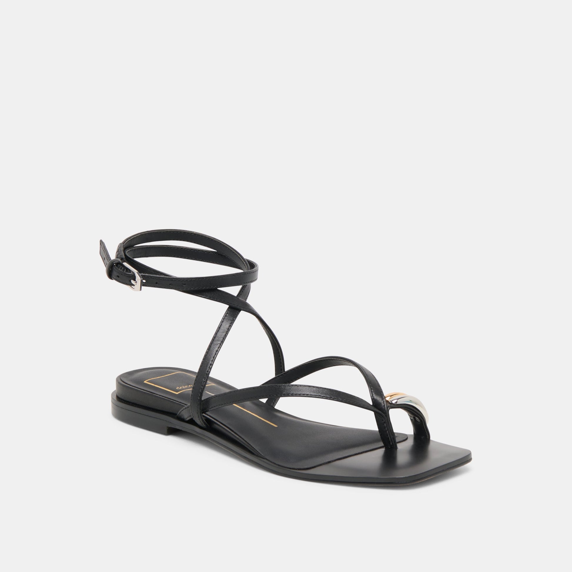 Tyrice Black Leather Sandals - BLACK LEATHER