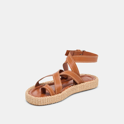 ROXIE SANDALS BROWN LEATHER - BROWN LEATHER