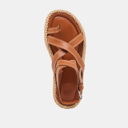 ROXIE SANDALS BROWN LEATHER - BROWN LEATHER