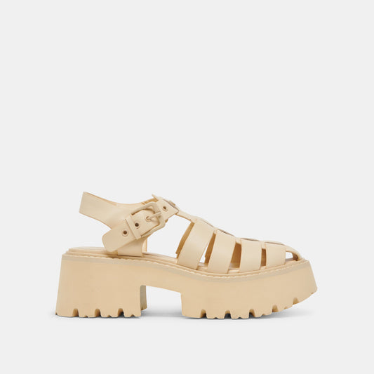 LASLY TONAL SANDALS LIGHT YELLOW LEATHER - LIGHT YELLOW LEATHER