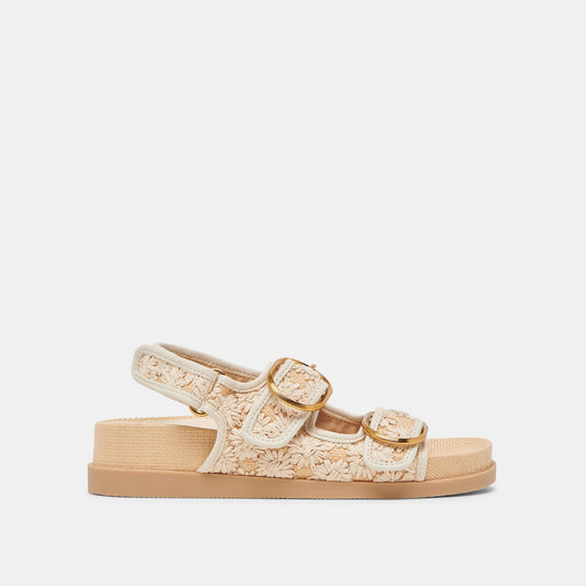 STARLA SANDALS CREME FLORAL RAFFIA - CREME FLORAL RAFFIA