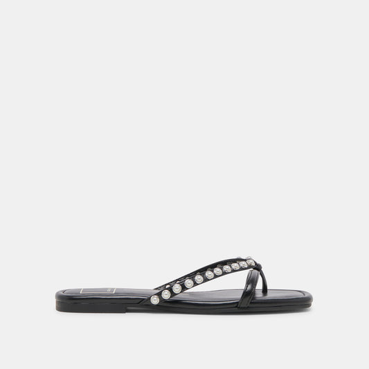 LUCCA PEARL SANDALS BLACK PEARLS - BLACK PEARLS