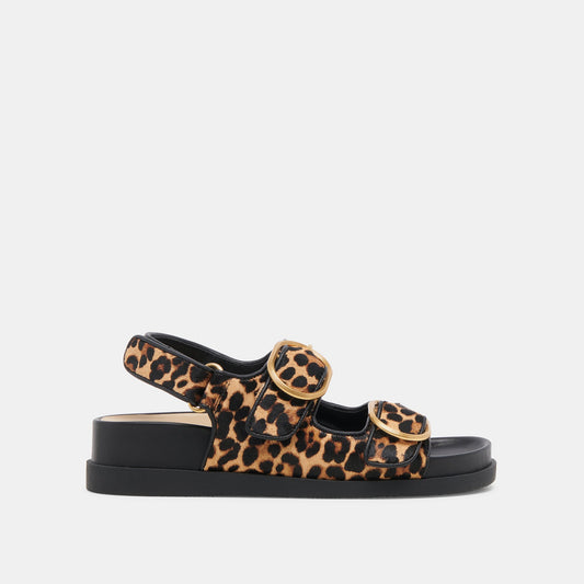 STARLA SANDALS LEOPARD BLACK CALF HAIR - LEOPARD BLACK CALF HAIR