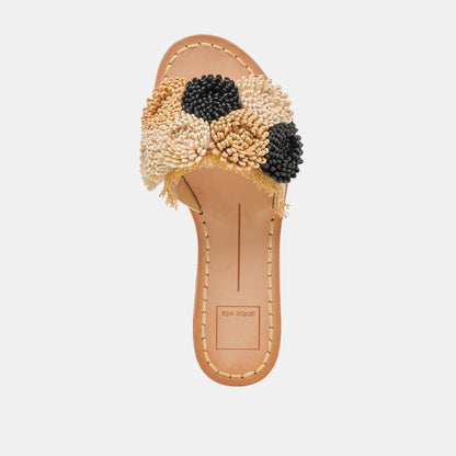 DANELA SANDALS BLACK NATURAL RAFFIA - BLACK NATURAL RAFFIA