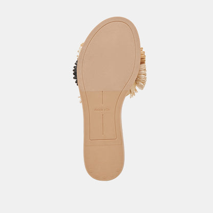 DANELA SANDALS BLACK NATURAL RAFFIA - BLACK NATURAL RAFFIA