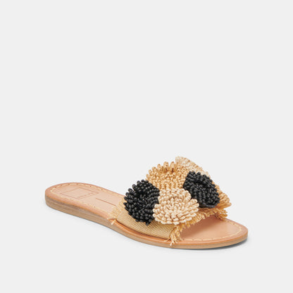DANELA SANDALS BLACK NATURAL RAFFIA - BLACK NATURAL RAFFIA