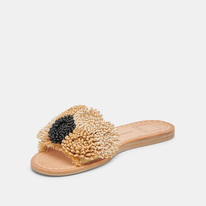 DANELA SANDALS BLACK NATURAL RAFFIA - BLACK NATURAL RAFFIA