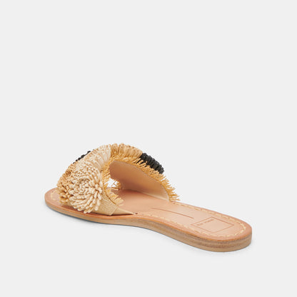 DANELA SANDALS BLACK NATURAL RAFFIA - BLACK NATURAL RAFFIA