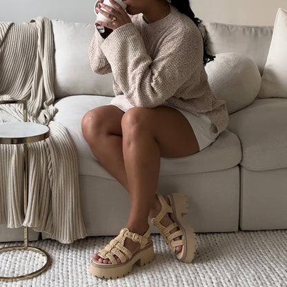 LATICE SANDALS LT NATURAL KNIT - LT NATURAL KNIT