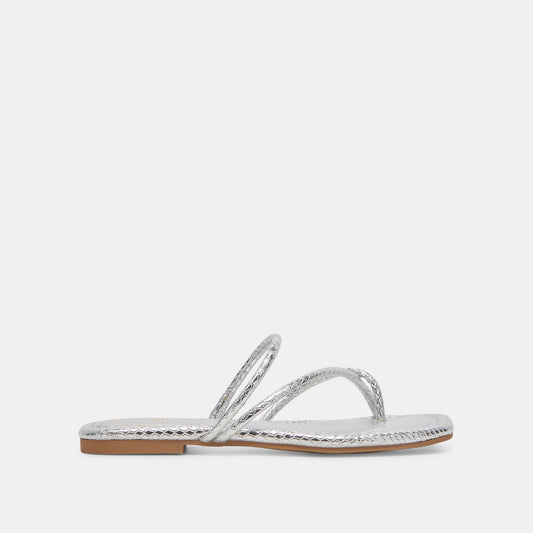 LEANNA SANDALS SILVER EMBOSSED STELLA - SILVER EMBOSSED STELLA