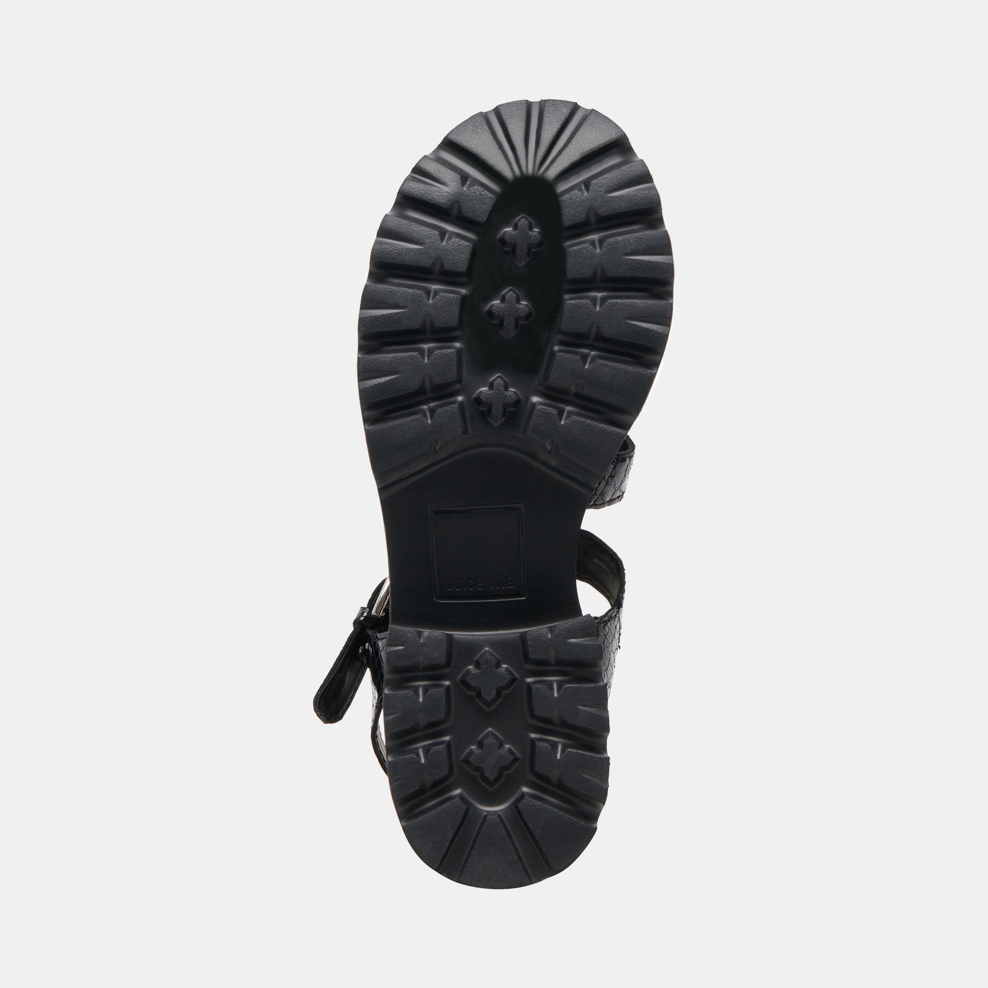 LATICE SANDALS MIDNIGHT EMBOSSED LEATHER - MIDNIGHT EMBOSSED LEATHER