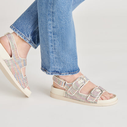 STARLA PRIDE SANDALS WHITE MULTI RAFFIA - WHITE MULTI RAFFIA