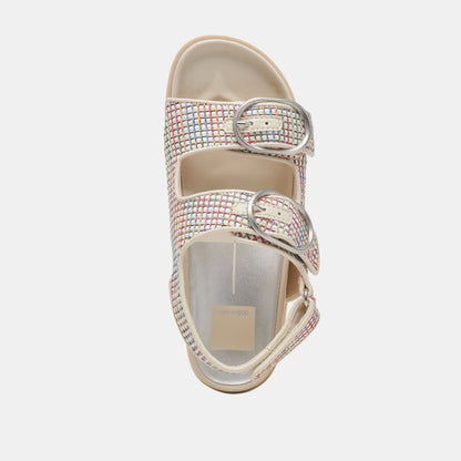 STARLA PRIDE SANDALS WHITE MULTI RAFFIA - WHITE MULTI RAFFIA