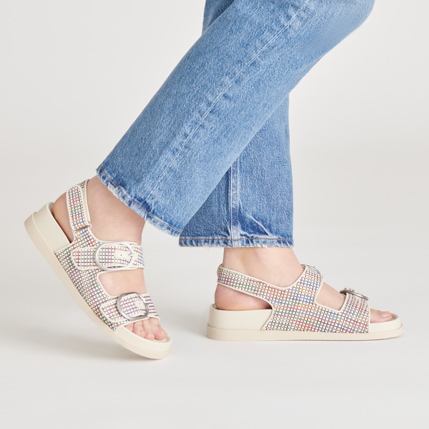 STARLA PRIDE SANDALS WHITE MULTI RAFFIA - WHITE MULTI RAFFIA