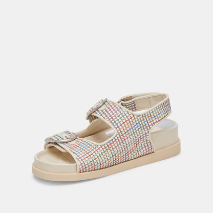 STARLA PRIDE SANDALS WHITE MULTI RAFFIA - WHITE MULTI RAFFIA