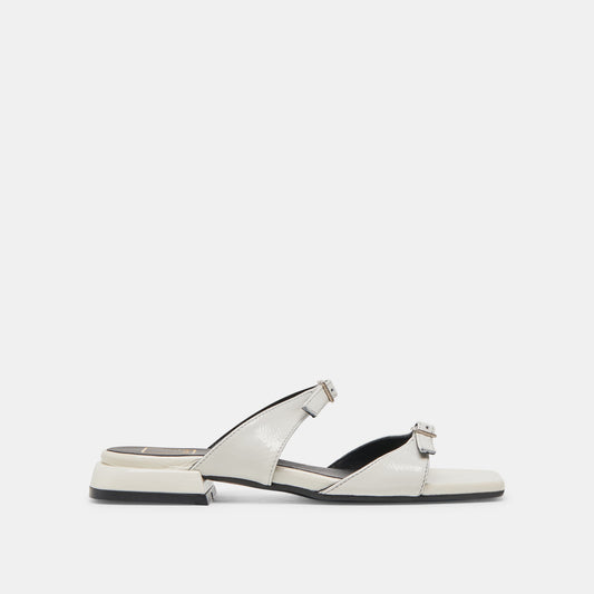 LAVERN SANDALS OFF WHITE CRINKLE PATENT - OFF WHITE CRINKLE PATENT
