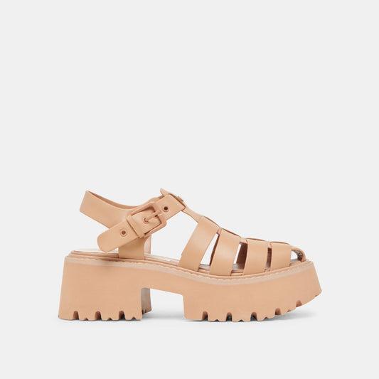 LASLY TONAL SANDALS CAFE LEATHER - CAFE LEATHER