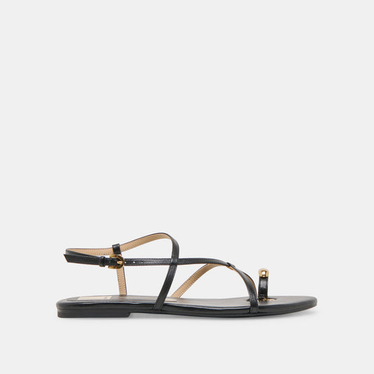 KESHA SANDALS BLACK LEATHER - BLACK LEATHER