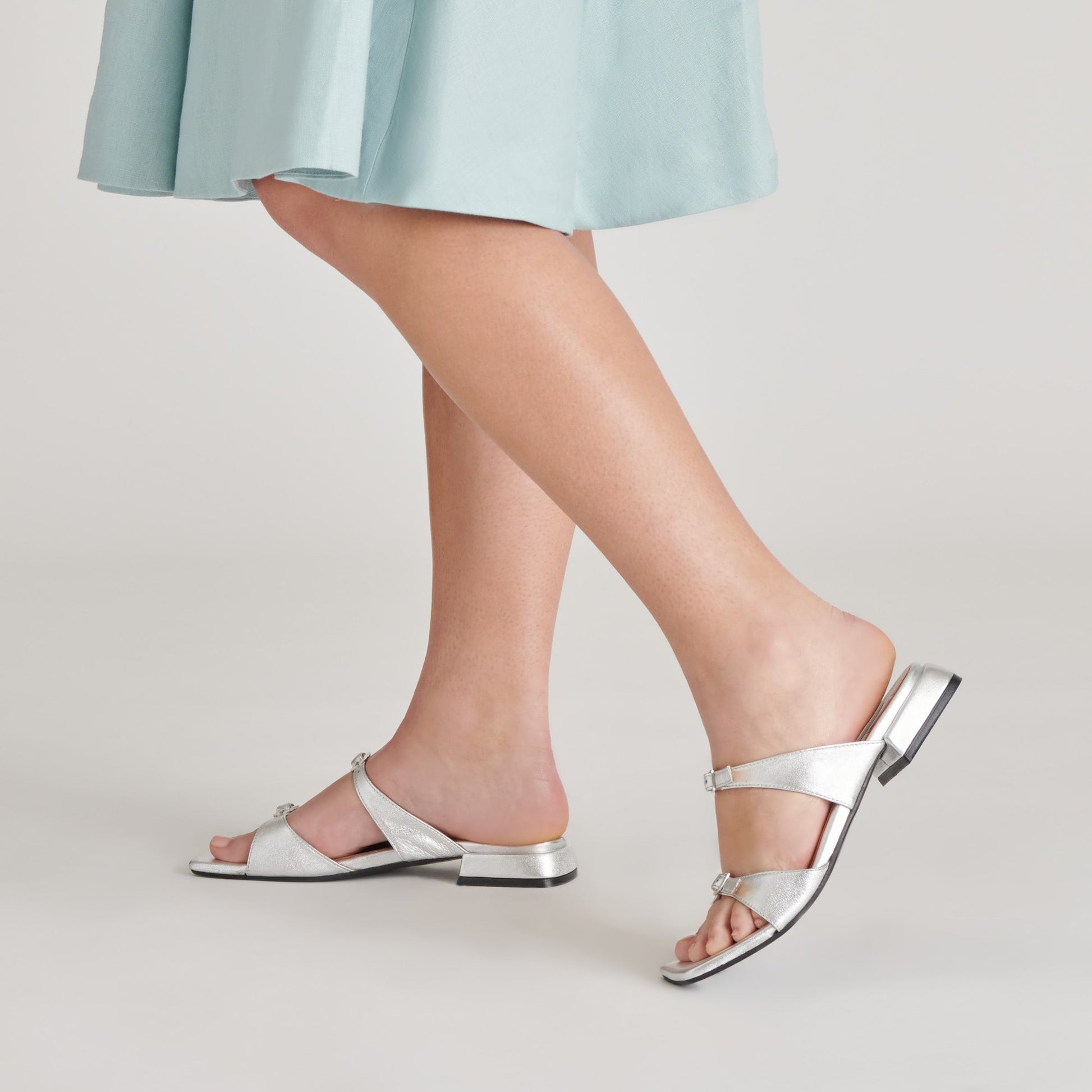 LAVERN SANDALS SILVER METALLIC LEATHER - SILVER METALLIC LEATHER