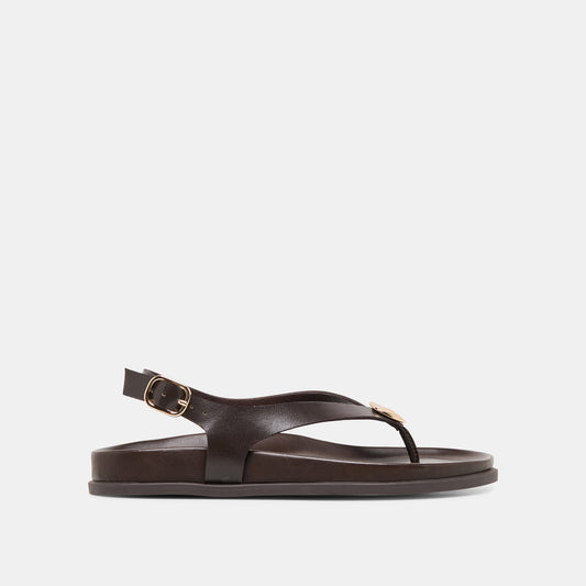 Jony Dk Brown Leather Sandals - DK BROWN LEATHER